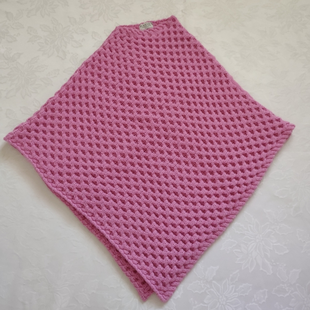 Blarney merino wool waffle knit cape poncho